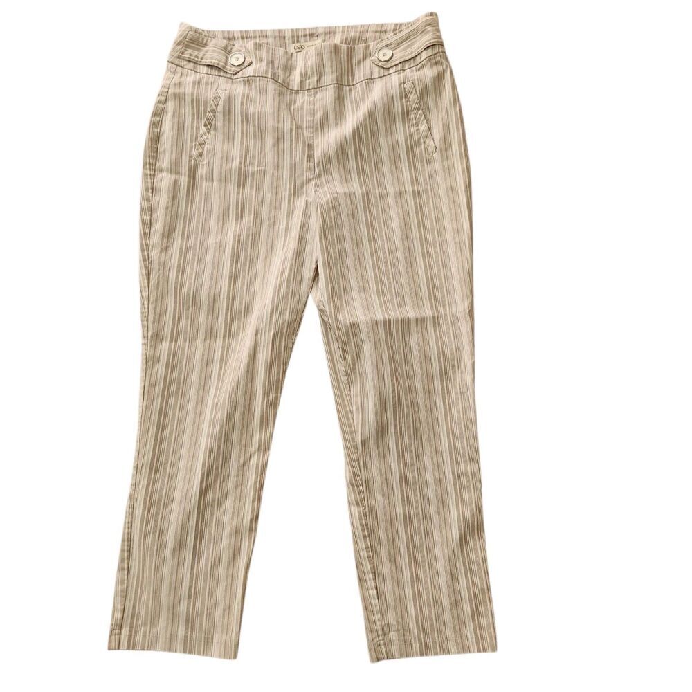 Cato Ankle Pants Size 12 Striped Stretch Flat Front